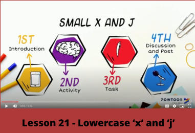 Lesson 21 - Lowercase ‘x’ and ‘j’